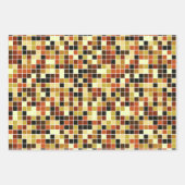 プールタイル、茶色のモザイクタイル、幾何学的パターン ラッピングペーパーシート (正面2)