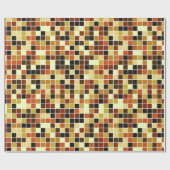 プールタイル、茶色のモザイクタイル、幾何学的パターン ラッピングペーパー (フラット)