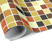 プールタイル、茶色のモザイクタイル、幾何学的パターン ラッピングペーパー (ロールコーナー)