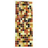 プールタイル、茶色のモザイクタイル、幾何学的パターン ワインギフトバッグ (正面)