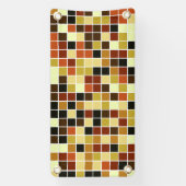 プールタイル、茶色のモザイクタイル、幾何学的パターン 横断幕 (縦)