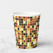 プールタイル、茶色のモザイクタイル、幾何学的パターン 紙コップ (右)