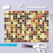 プールタイル、茶色のモザイクタイル、幾何学的パターン 薄葉紙 (クラフト)