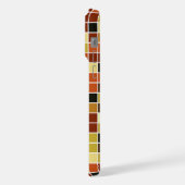 プールタイル、茶色のモザイクタイル、幾何学的パターン iPhoneケース (左側面)