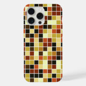 プールタイル、茶色のモザイクタイル、幾何学的パターン iPhoneケース (裏面)