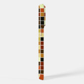 プールタイル、茶色のモザイクタイル、幾何学的パターン iPhoneケース (右側面)