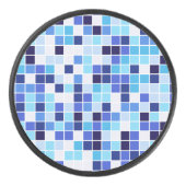 プールタイル、青モザイクタイル、幾何学的パターン アイスホッケーパック (正面)