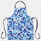 プールタイル、青モザイクタイル、幾何学的パターン エプロン (正面)