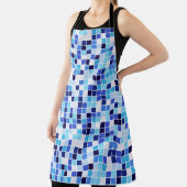 プールタイル、青モザイクタイル、幾何学的パターン エプロン (インサイチュ)