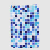 プールタイル、青モザイクタイル、幾何学的パターン ゴルフタオル (正面)