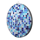 プールタイル、青モザイクタイル、幾何学的パターン ダーツボード (正面右)