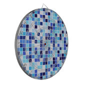 プールタイル、青モザイクタイル、幾何学的パターン ダーツボード (正面左)