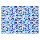 プールタイル、青モザイクタイル、幾何学的パターン テーブルクロス (正面(横))