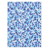 プールタイル、青モザイクタイル、幾何学的パターン テーブルクロス (正面)