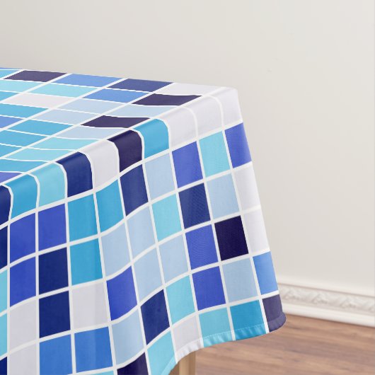 プールタイル、青モザイクタイル、幾何学的パターン テーブルクロス (インサイチュ)