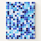 プールタイル、青モザイクタイル、幾何学的パターン ノートブック (裏面)