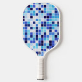 プールタイル、青モザイクタイル、幾何学的パターン ピックルボールラケット (裏面)