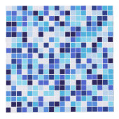 プールタイル、青モザイクタイル、幾何学的パターン フォトキューブ (右)