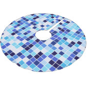 プールタイル、青モザイクタイル、幾何学的パターン ブラッシュドポリエステルツリースカート (アングル)