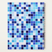 プールタイル、青モザイクタイル、幾何学的パターン プランナー手帳 (裏面)