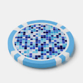 プールタイル、青モザイクタイル、幾何学的パターン ポーカーチップ (シングル)