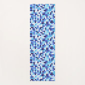 プールタイル、青モザイクタイル、幾何学的パターン ヨガマット (正面)
