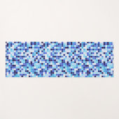 プールタイル、青モザイクタイル、幾何学的パターン ヨガマット (正面(横))