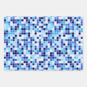 プールタイル、青モザイクタイル、幾何学的パターン ラッピングペーパーシート (正面3)