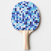 プールタイル、青モザイクタイル、幾何学的パターン 卓球ラケット (正面)
