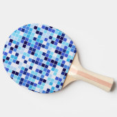 プールタイル、青モザイクタイル、幾何学的パターン 卓球ラケット (横)