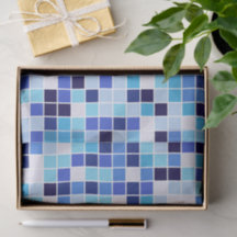 プールタイル、青モザイクタイル、幾何学的パターン