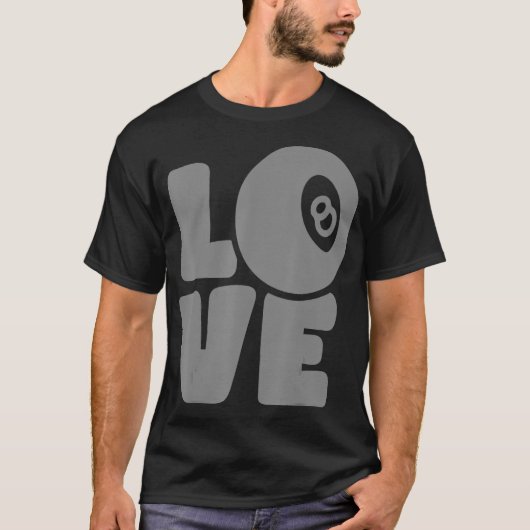 プールダーツビリヤードGraphic Decor Love Pool Tシャツ (正面)