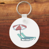 プールチェアと傘 キーホルダー (正面)