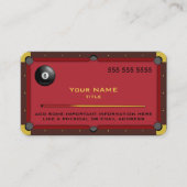 プールテーブルの赤い名刺 名刺 (正面)