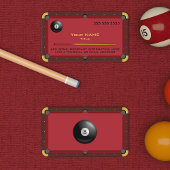 プールテーブルの赤い名刺 名刺