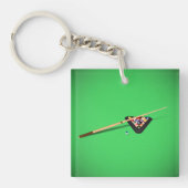 プールテーブルキュースティックとボール キーホルダー (正面)