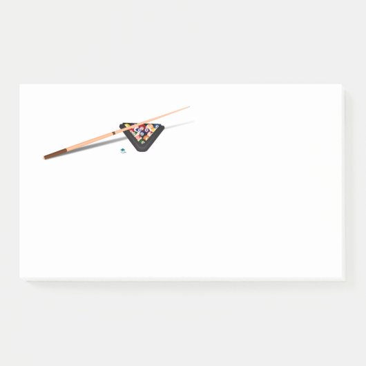 プールテーブルキュースティックとボール ポストイット (正面)