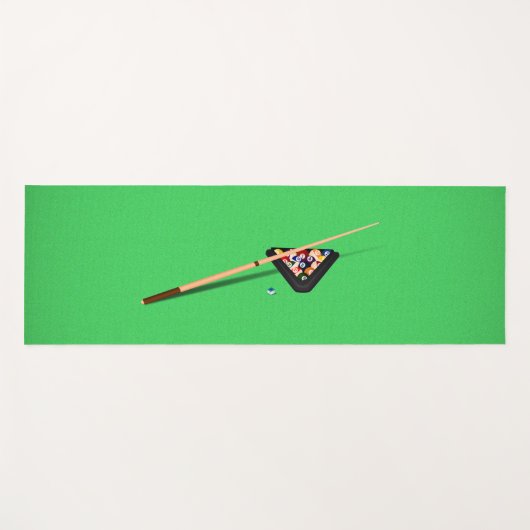 プールテーブルキュースティックとボール ヨガマット (正面(横))