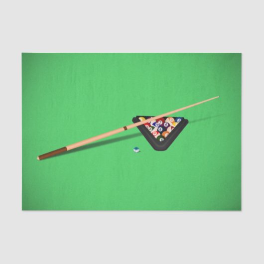 プールテーブルキュースティックとボール 薄葉紙 (正面)