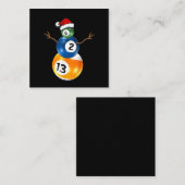 プールテーブルボール付きビリヤードクリスマス雪だるま スクエア名刺 (正面/裏面)