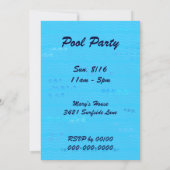 プールテーマのカスタムパーティー招待状 招待状 (裏面)