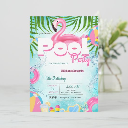 プールトイズサマーバースデーパーティー 招待状 (スタンド正面)