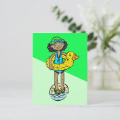 プールトイ付き女の子 ポストカード (スタンド正面)