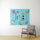 プールバースデーパーティーお祝いテーマ タペストリー (インサイチュ(横))