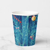 プールバースデーパーティーのウェルカムサイン 紙コップ (右)