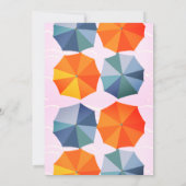 プールバースデーパーティーの傘のピンククールのトゥイーン10代の 招待状 (裏面)