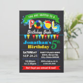 プールバースデーパーティーの夏の盛り上がり 招待状 (スタンド正面)
