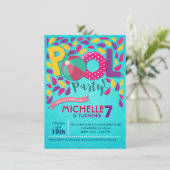 プールバースデーパーティーの招待 招待状 (スタンド正面)