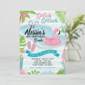 プールバースデーパーティーの招待 招待状 (スタンド正面)