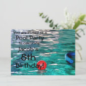 プールバースデーパーティーの招待 招待状 (スタンド正面)